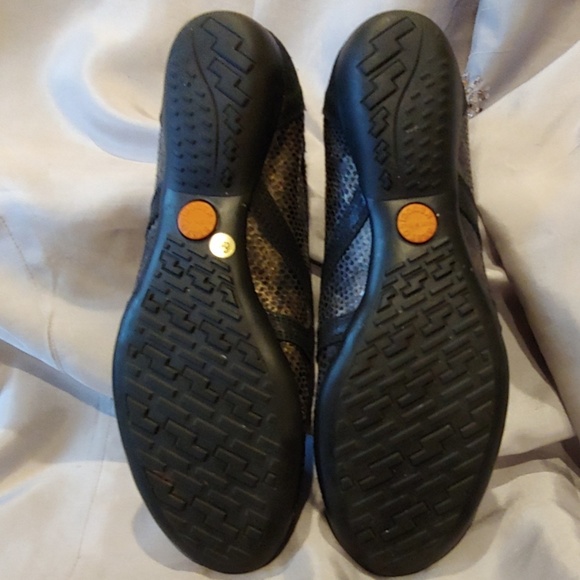 "Sesto Meucci" Black & Metallic Leather Flat - Picture 2 of 4